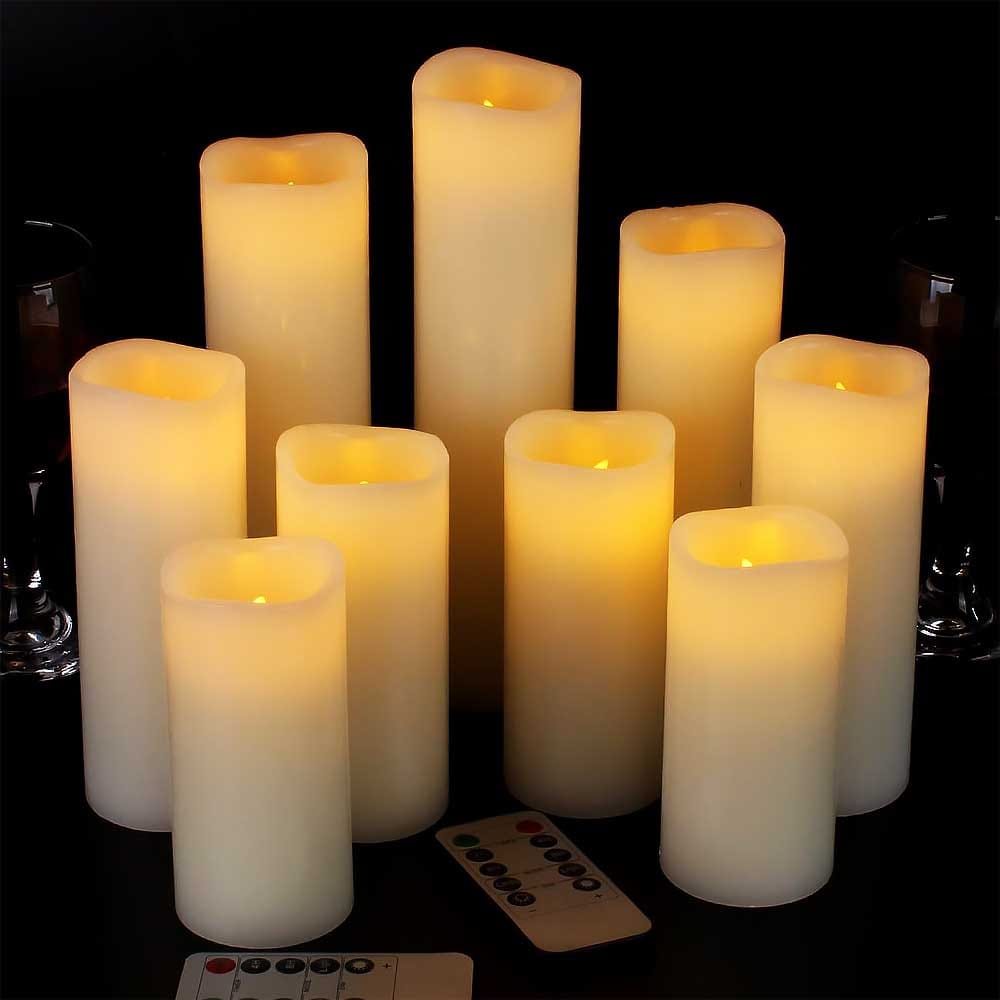 Flameless Candles - Set of 9