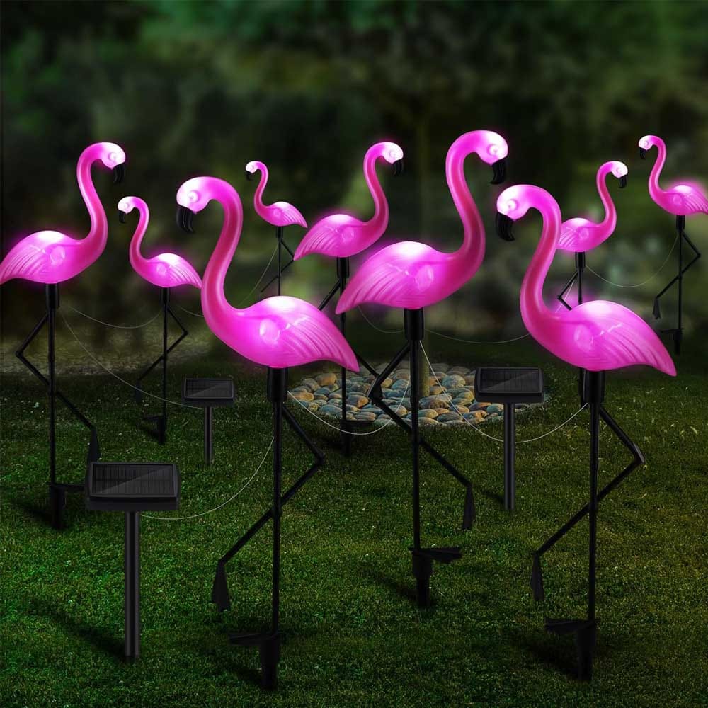 Pink Flamingo Solar Garden Lights (9 pieces)