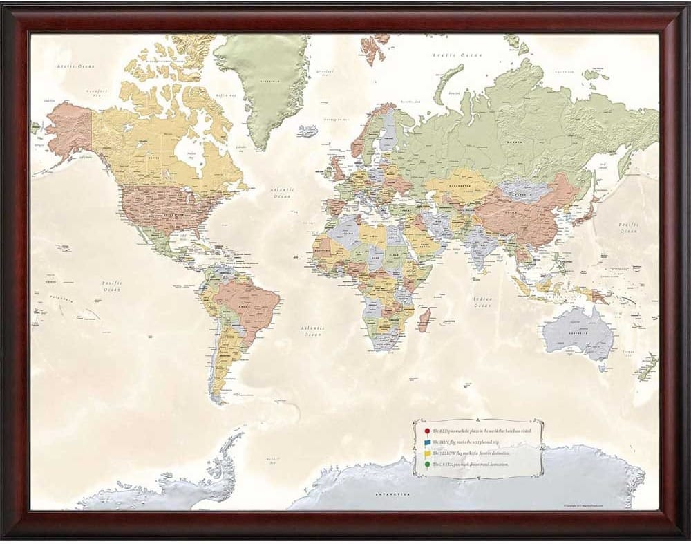 Map Your Travels World Travel Map - Engagement Gifts For Friends