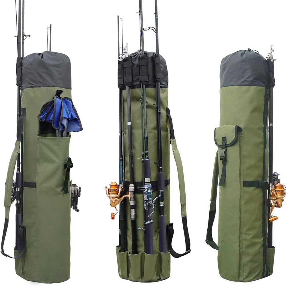 Canvas Fishing Rod & Reel Organizer Bag - Gifts For Fisherman