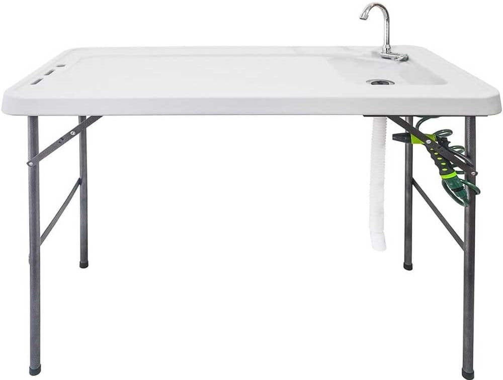 Folding Fish Cleaning Table with Sink and Spray Nozzle - Gifts For Anglers